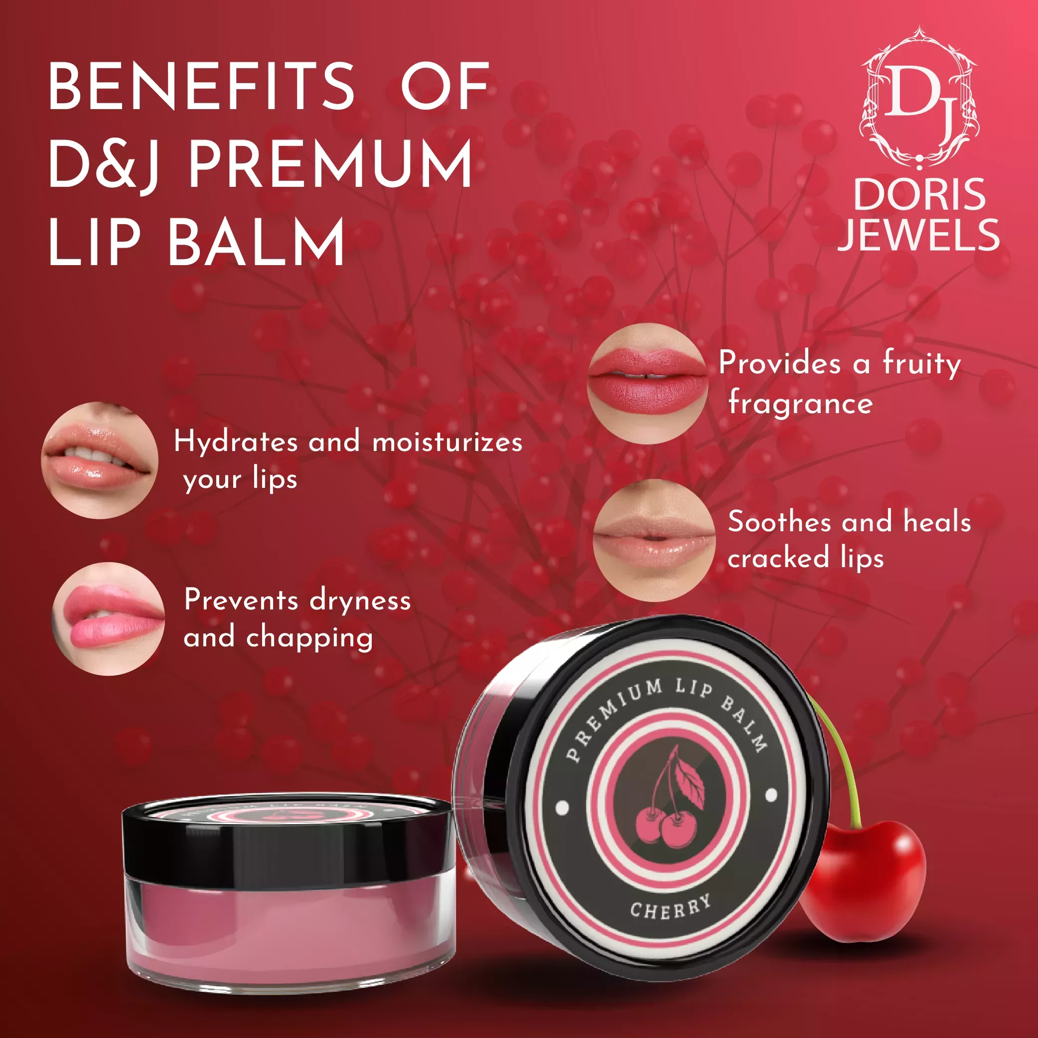 RBV B2B Cherry Lip Balm (8g)-24 Pcs.